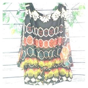 eci New York batwing sleeveless blouse top sz Lg